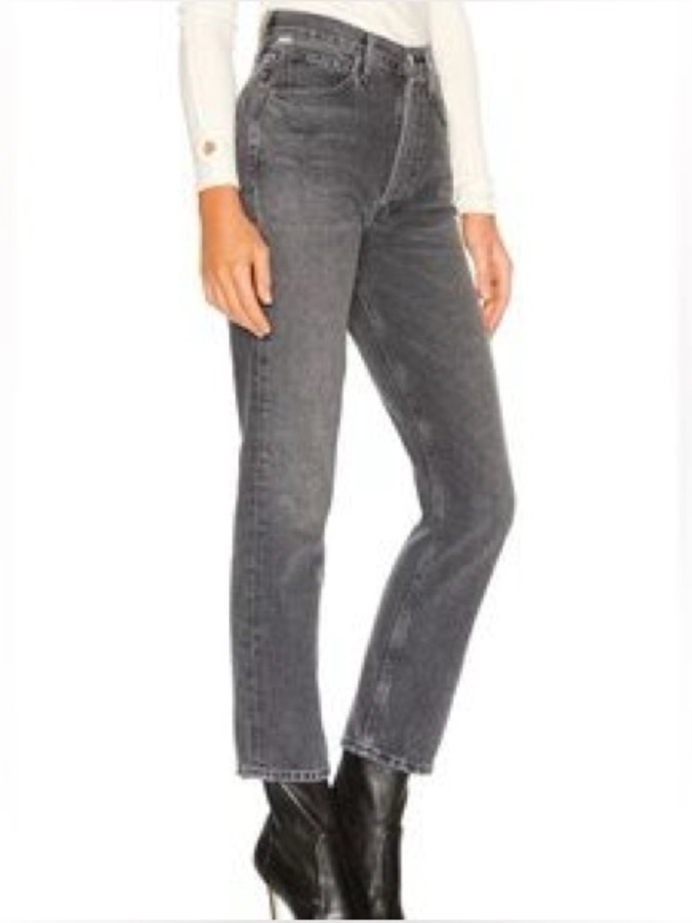 Citizens of Humanity Sabine High Rise Straight Leg Jeans Gray Wash Size 23